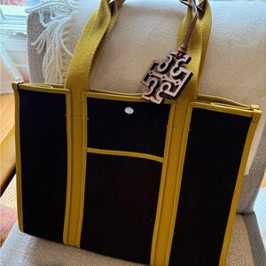 Tory Burch Brown and Gold Tote Bag